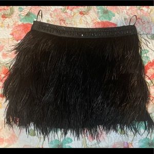 Express ostrich feather mini skirt